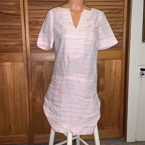 Vineyard Vines tunic dress size 00 Fully lined pink & cream cotton beach preppy